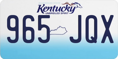 KY license plate 965JQX
