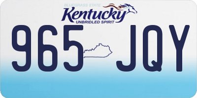 KY license plate 965JQY