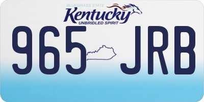KY license plate 965JRB