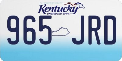 KY license plate 965JRD