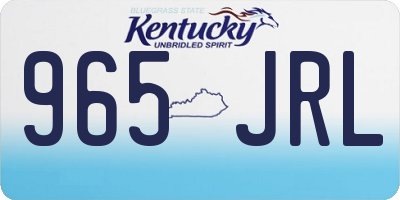 KY license plate 965JRL