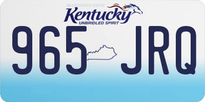 KY license plate 965JRQ