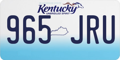 KY license plate 965JRU