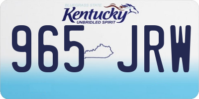 KY license plate 965JRW