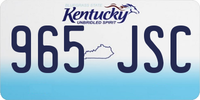KY license plate 965JSC