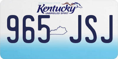 KY license plate 965JSJ