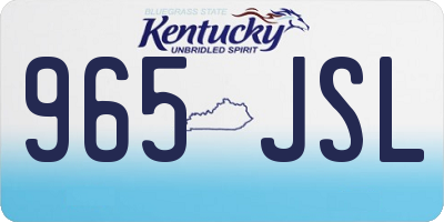KY license plate 965JSL