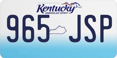 KY license plate 965JSP