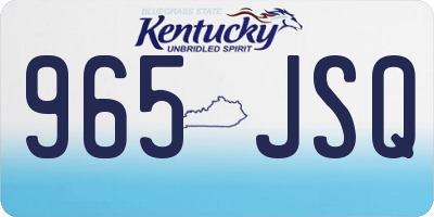 KY license plate 965JSQ