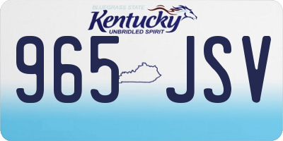 KY license plate 965JSV