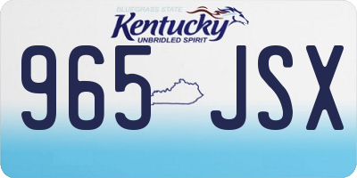 KY license plate 965JSX