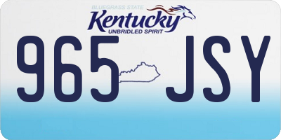 KY license plate 965JSY