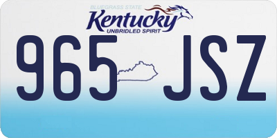 KY license plate 965JSZ