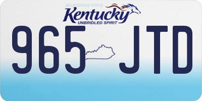KY license plate 965JTD
