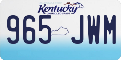 KY license plate 965JWM