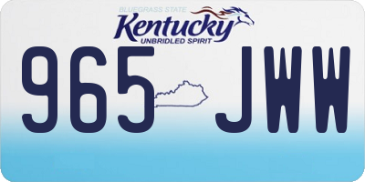 KY license plate 965JWW