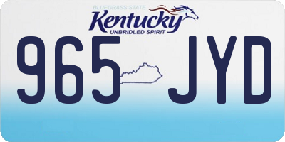 KY license plate 965JYD