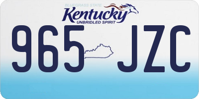KY license plate 965JZC