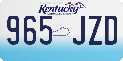 KY license plate 965JZD