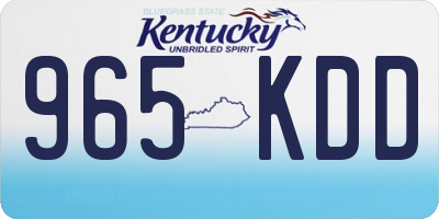 KY license plate 965KDD