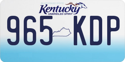 KY license plate 965KDP