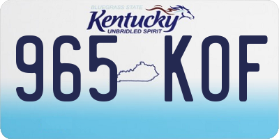 KY license plate 965KOF
