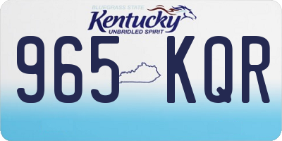 KY license plate 965KQR