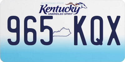 KY license plate 965KQX