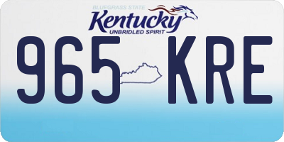 KY license plate 965KRE