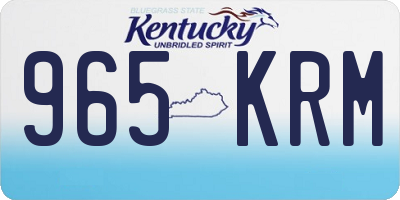 KY license plate 965KRM