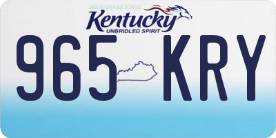KY license plate 965KRY