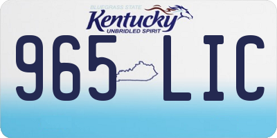 KY license plate 965LIC