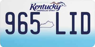 KY license plate 965LID