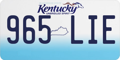 KY license plate 965LIE