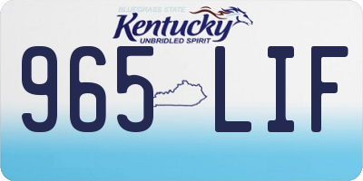 KY license plate 965LIF