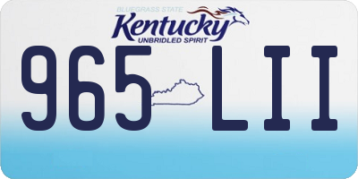 KY license plate 965LII