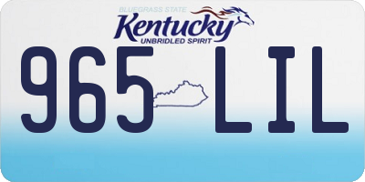 KY license plate 965LIL