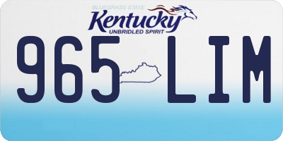 KY license plate 965LIM