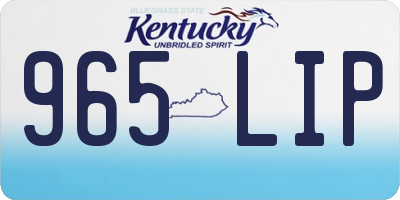 KY license plate 965LIP