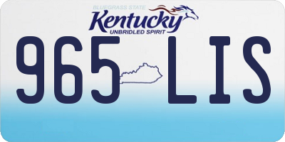 KY license plate 965LIS
