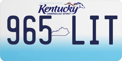 KY license plate 965LIT