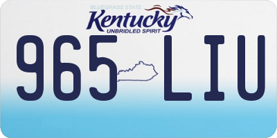KY license plate 965LIU