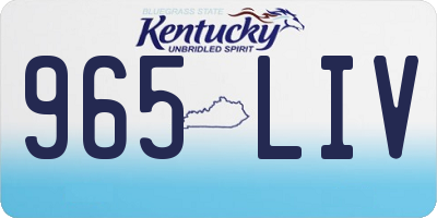 KY license plate 965LIV