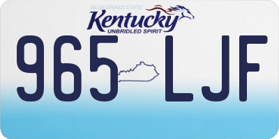 KY license plate 965LJF