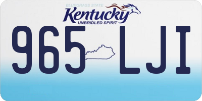 KY license plate 965LJI