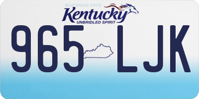 KY license plate 965LJK