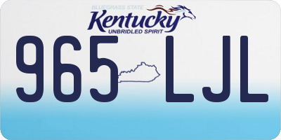 KY license plate 965LJL
