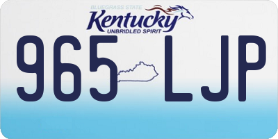 KY license plate 965LJP