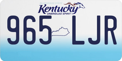 KY license plate 965LJR
