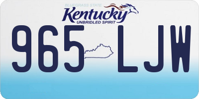 KY license plate 965LJW